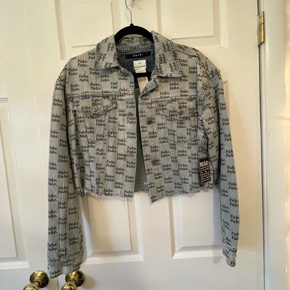 Ksubi Daggerz x Barney’s “Fake" Denim Crop Jacket - Picture 2 of 5